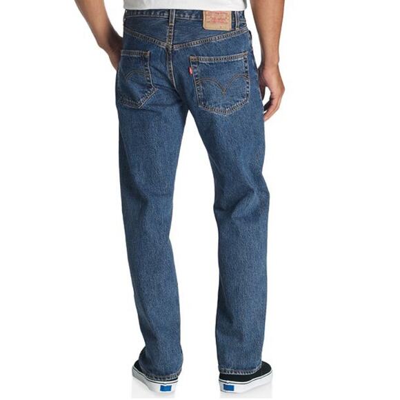 Levi Men's Blue 501 Medium Stonewash Original Fit Button Fly Jeans Size 36 - Picture 2 of 6